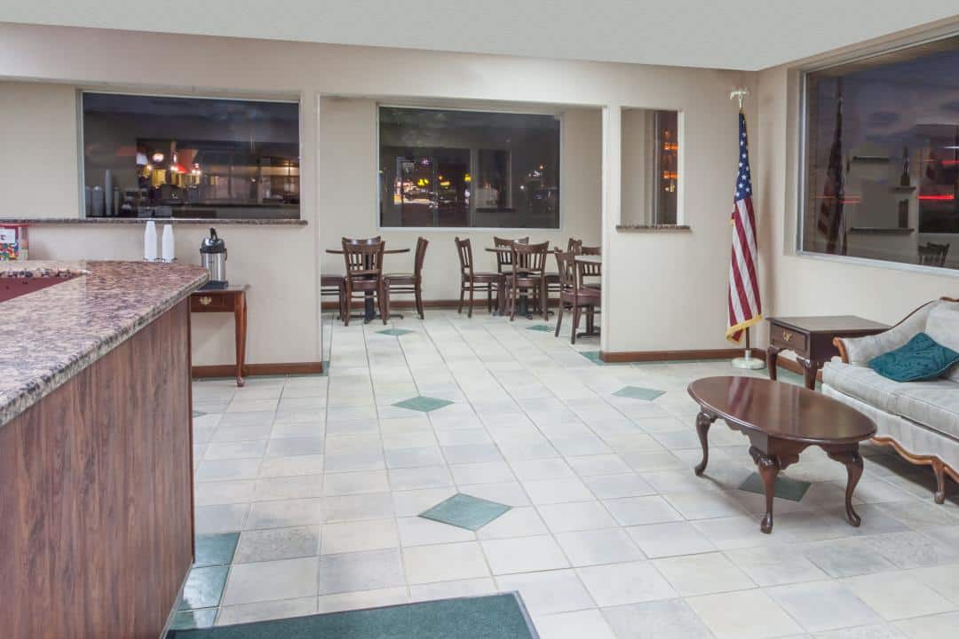 Hotel lobby area.