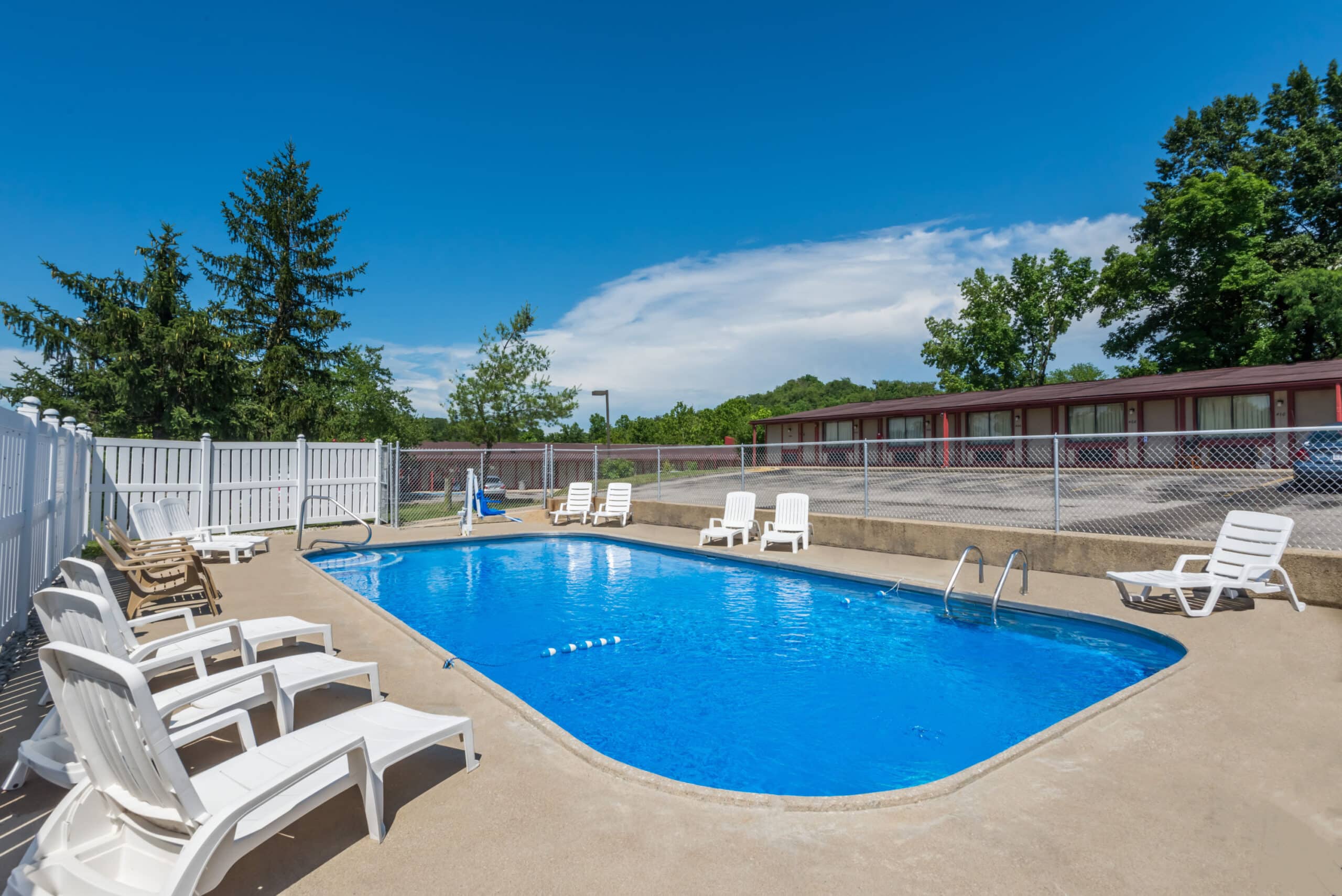 Hotel outdoor pool area.