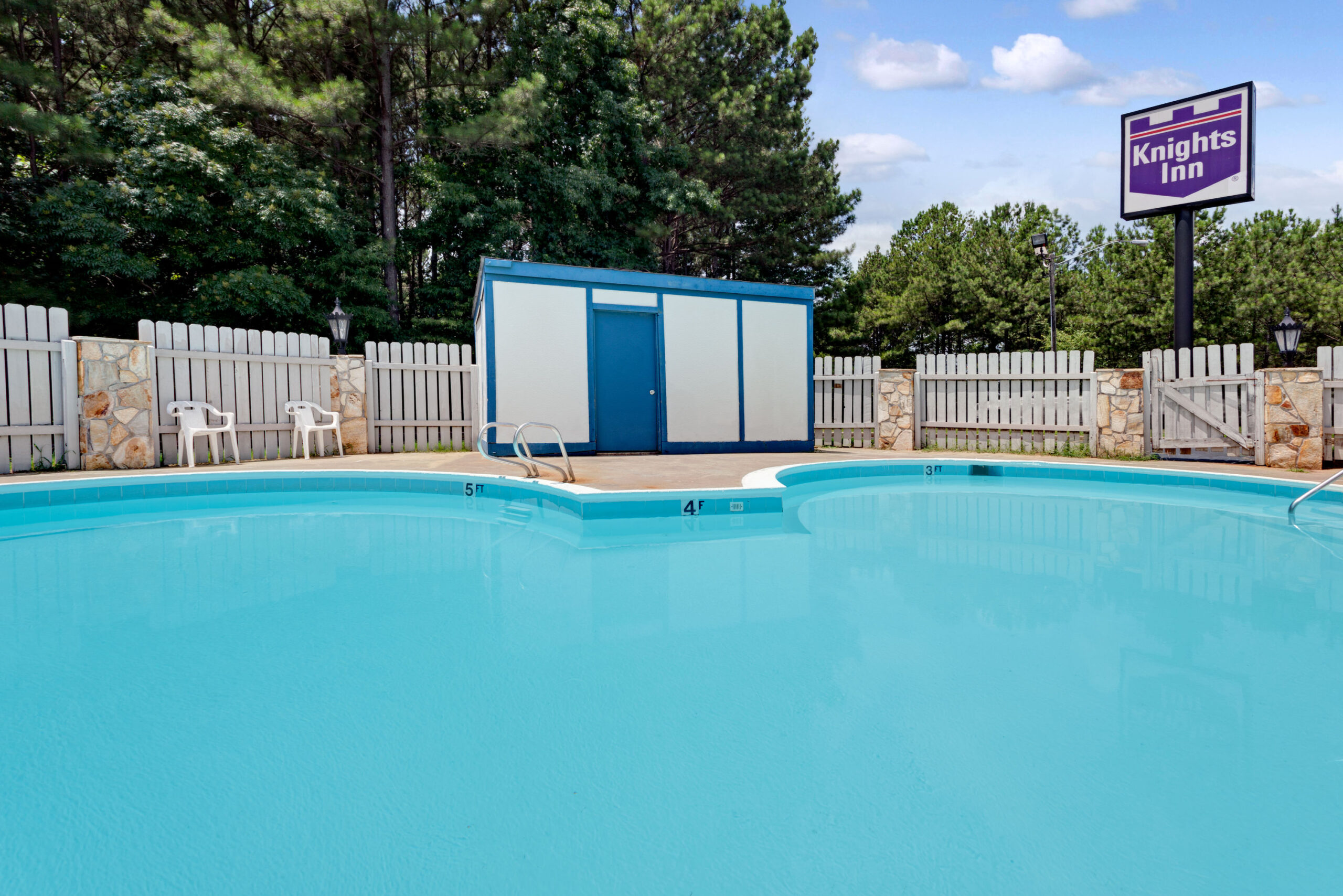 Hotel outdoor pool area.