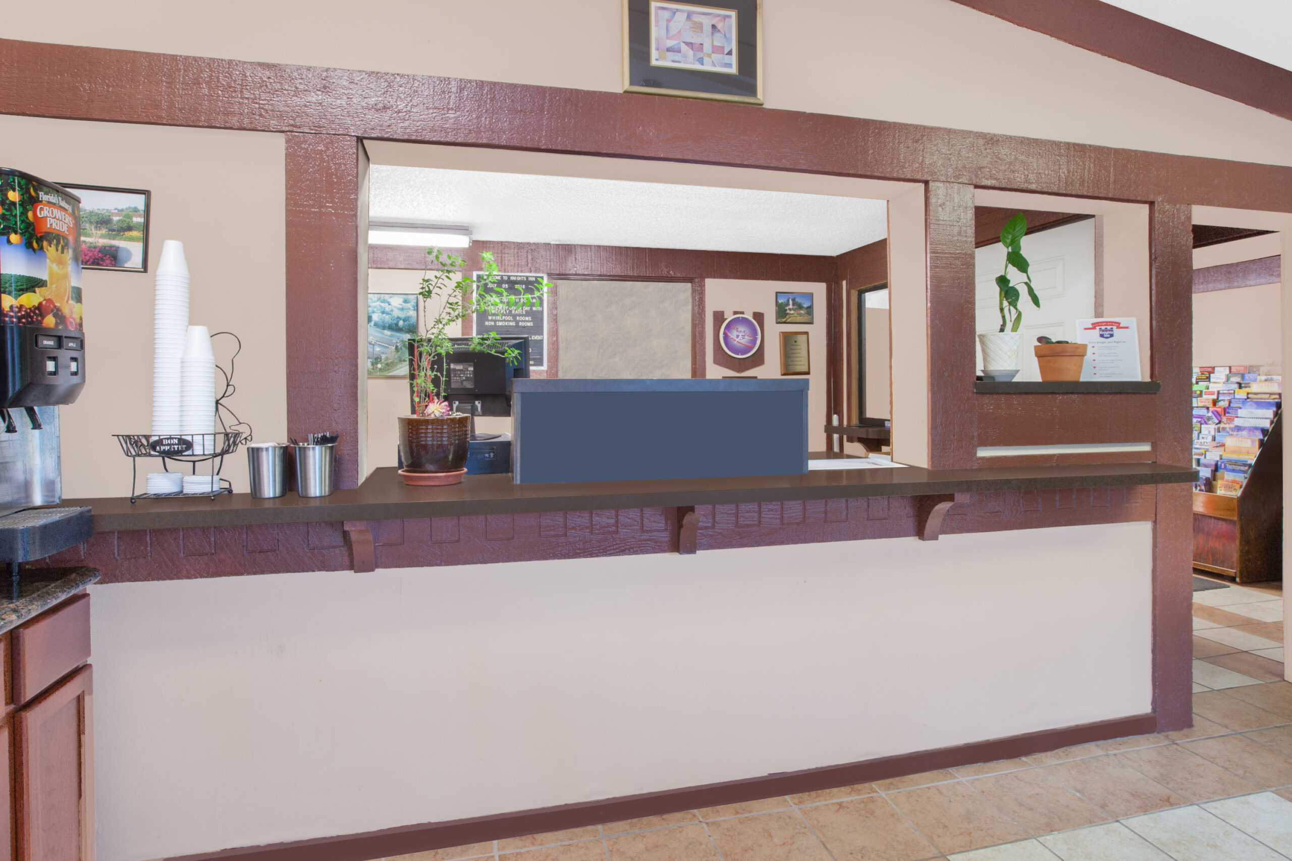 Hotel lobby area.