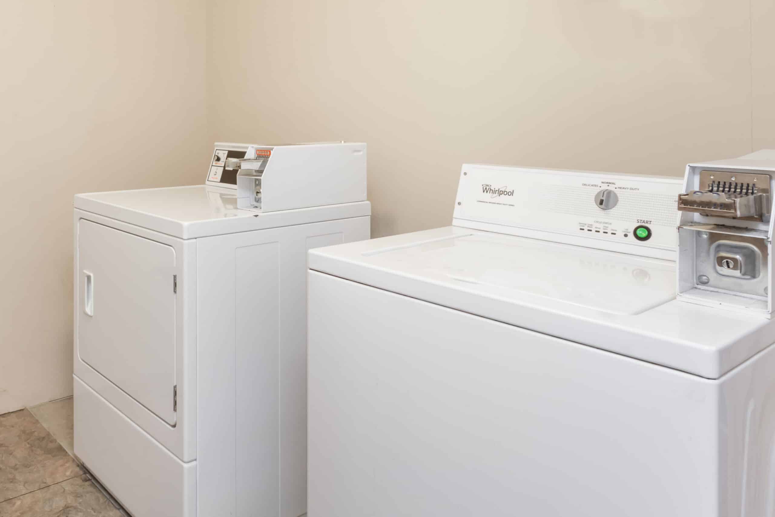 Hotel laundry facility area.