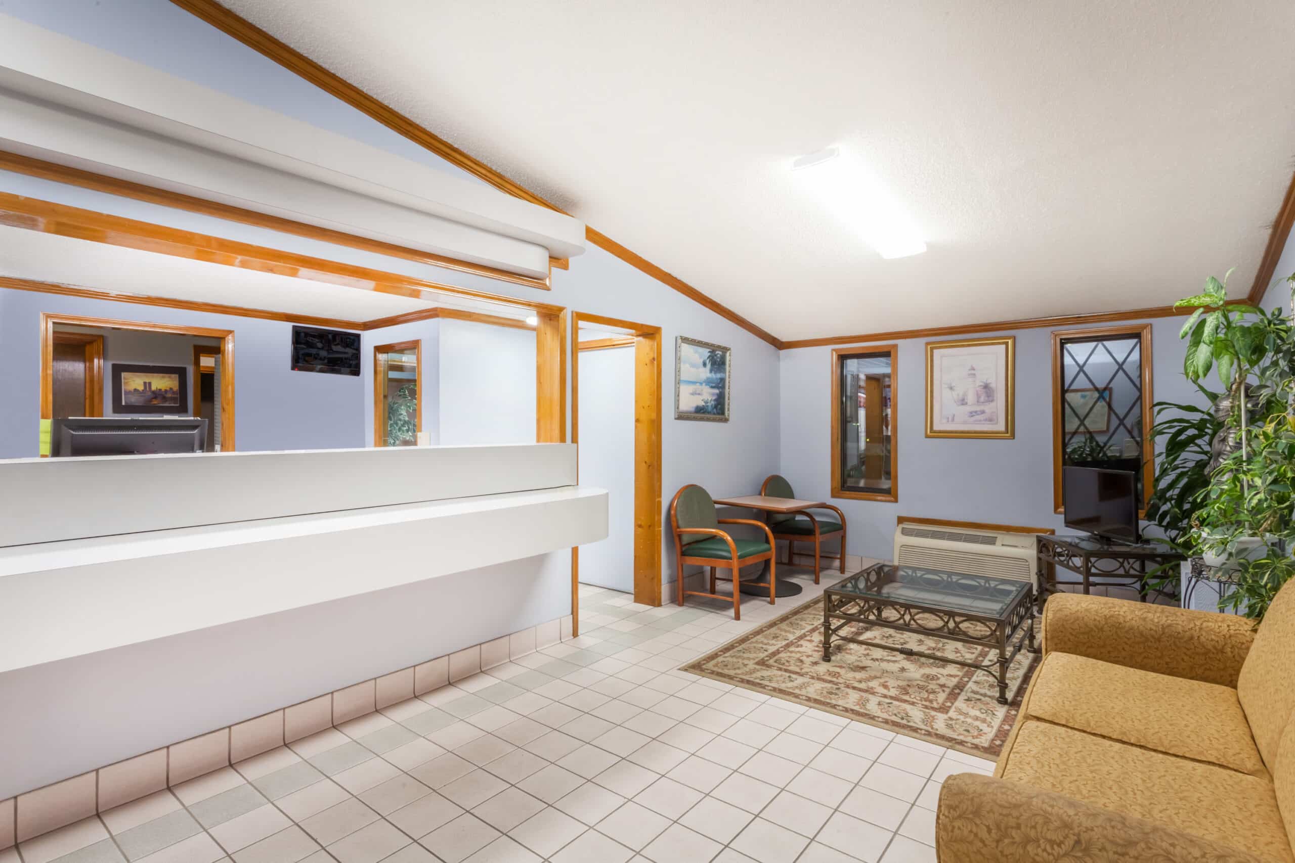 Hotel lobby area.