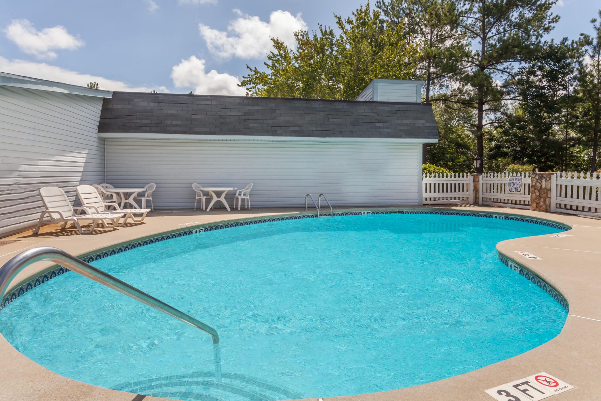Hotel outdoor pool area.
