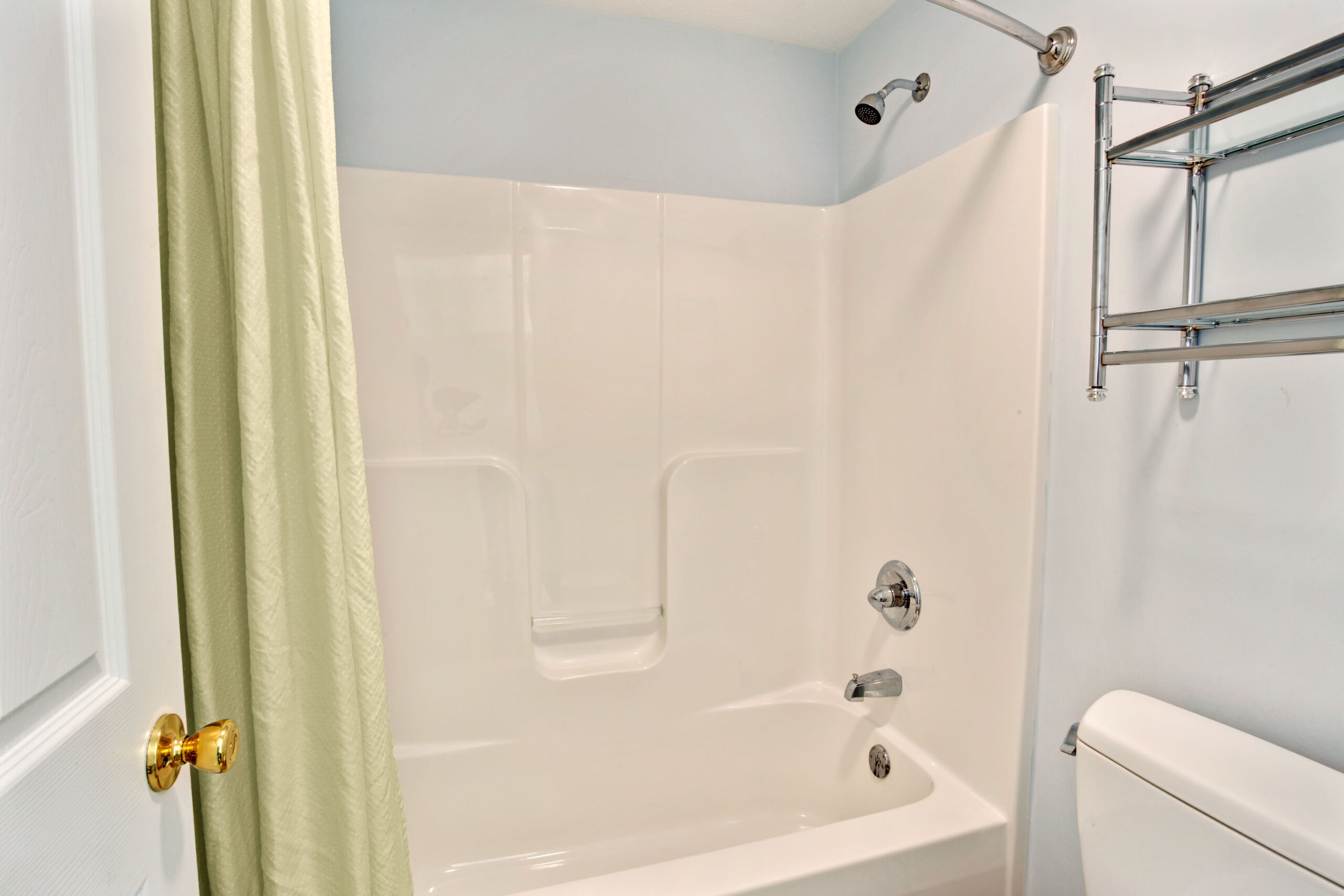 Hotel room bathroom.