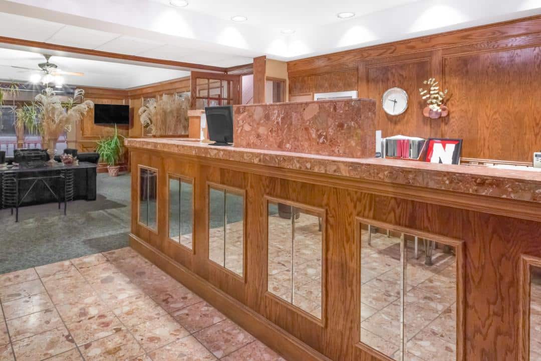 Hotel lobby area.