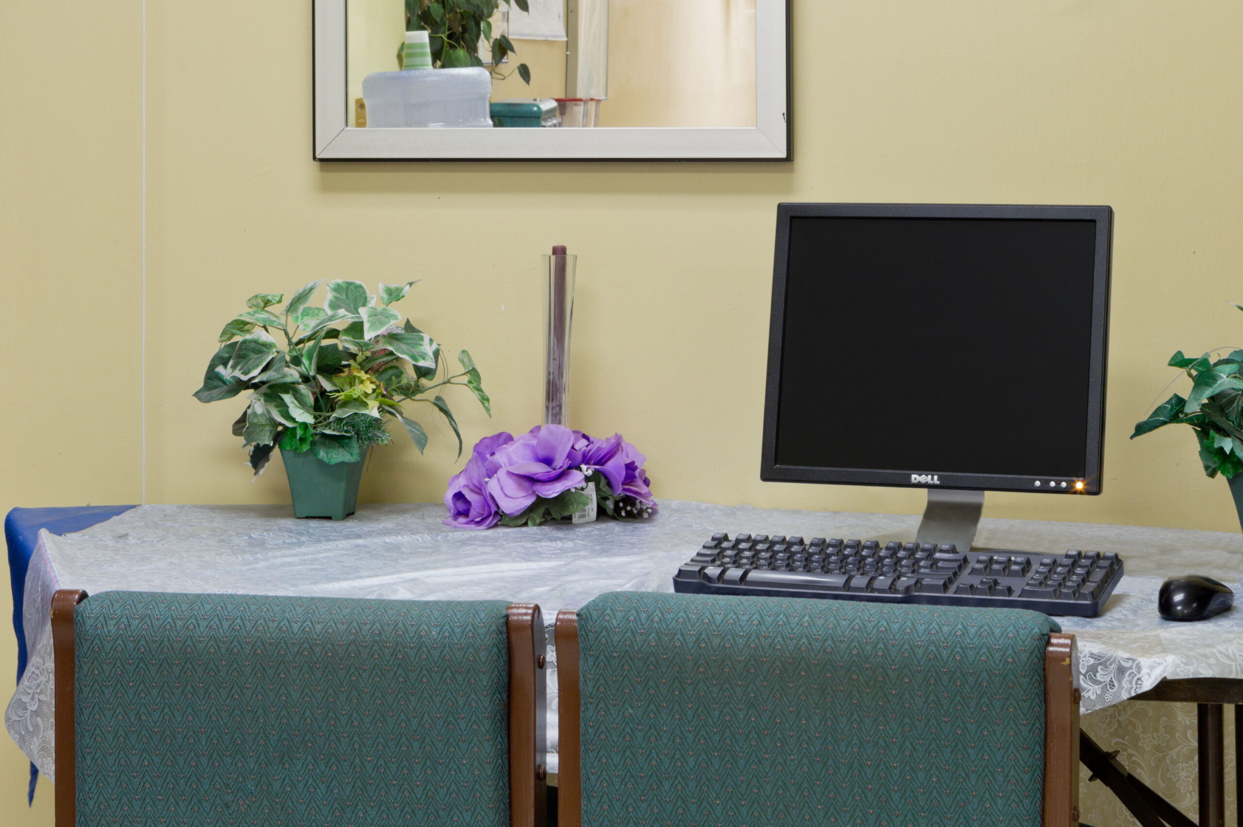 Hotel business center area.