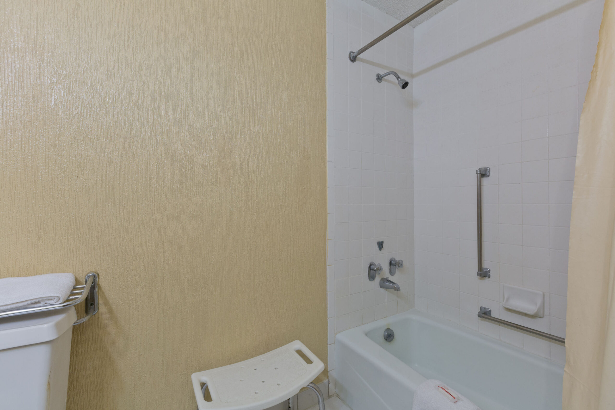 Hotel room bathroom.