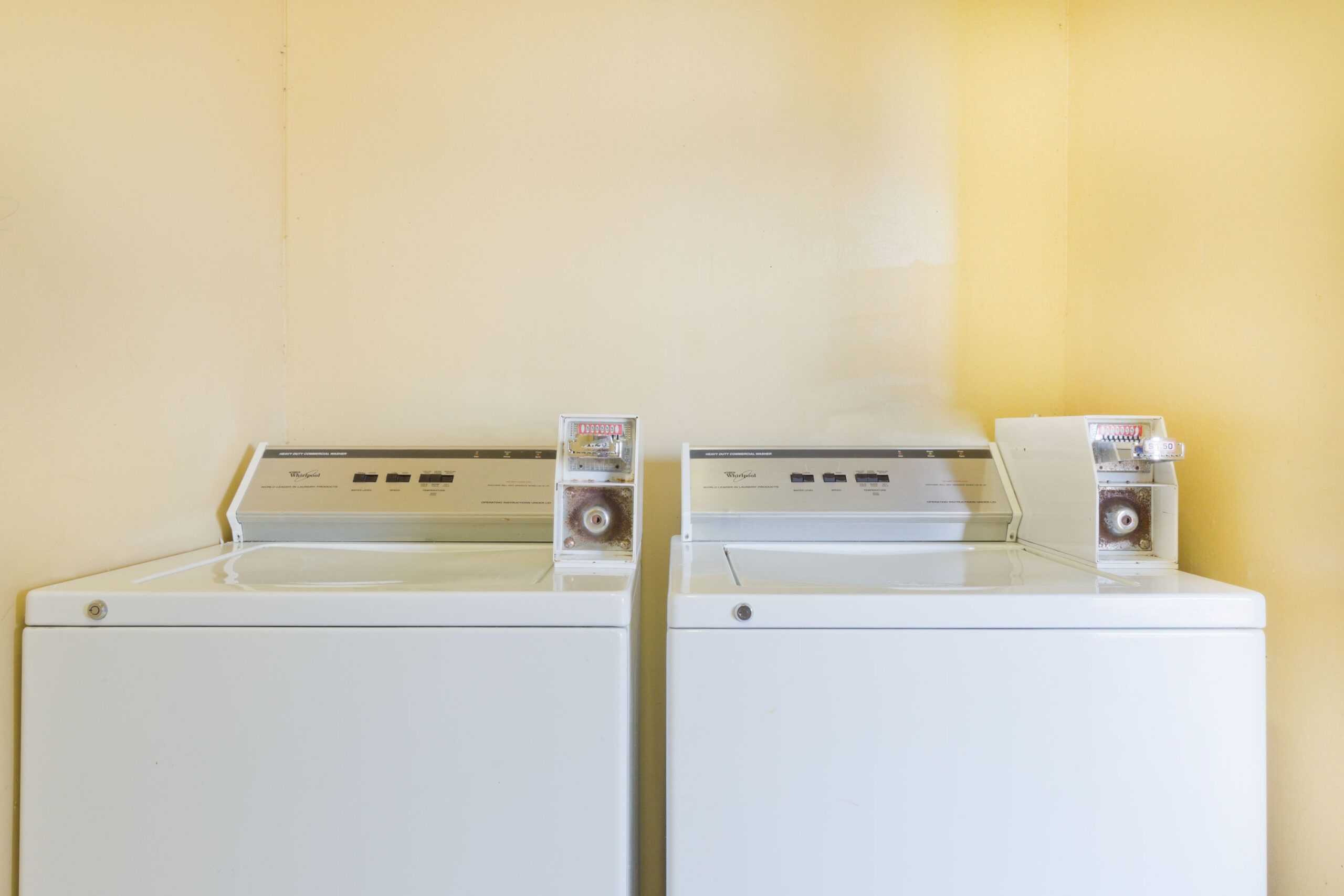 Hotel laundry area.