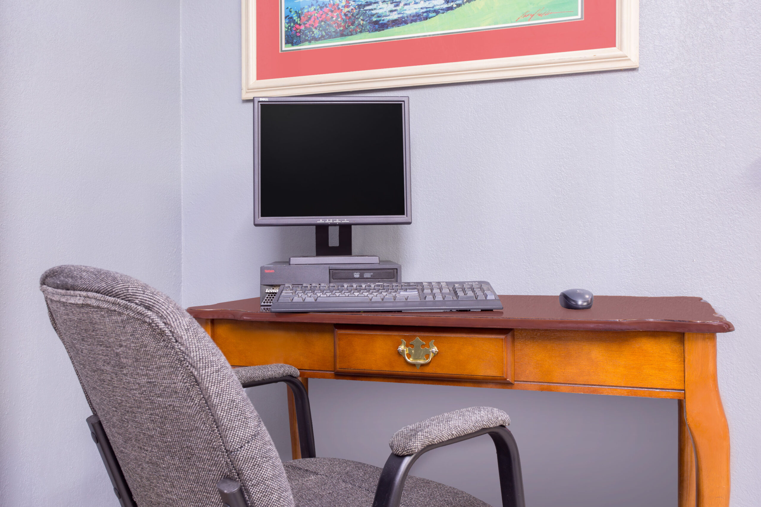 Hotel business center area.