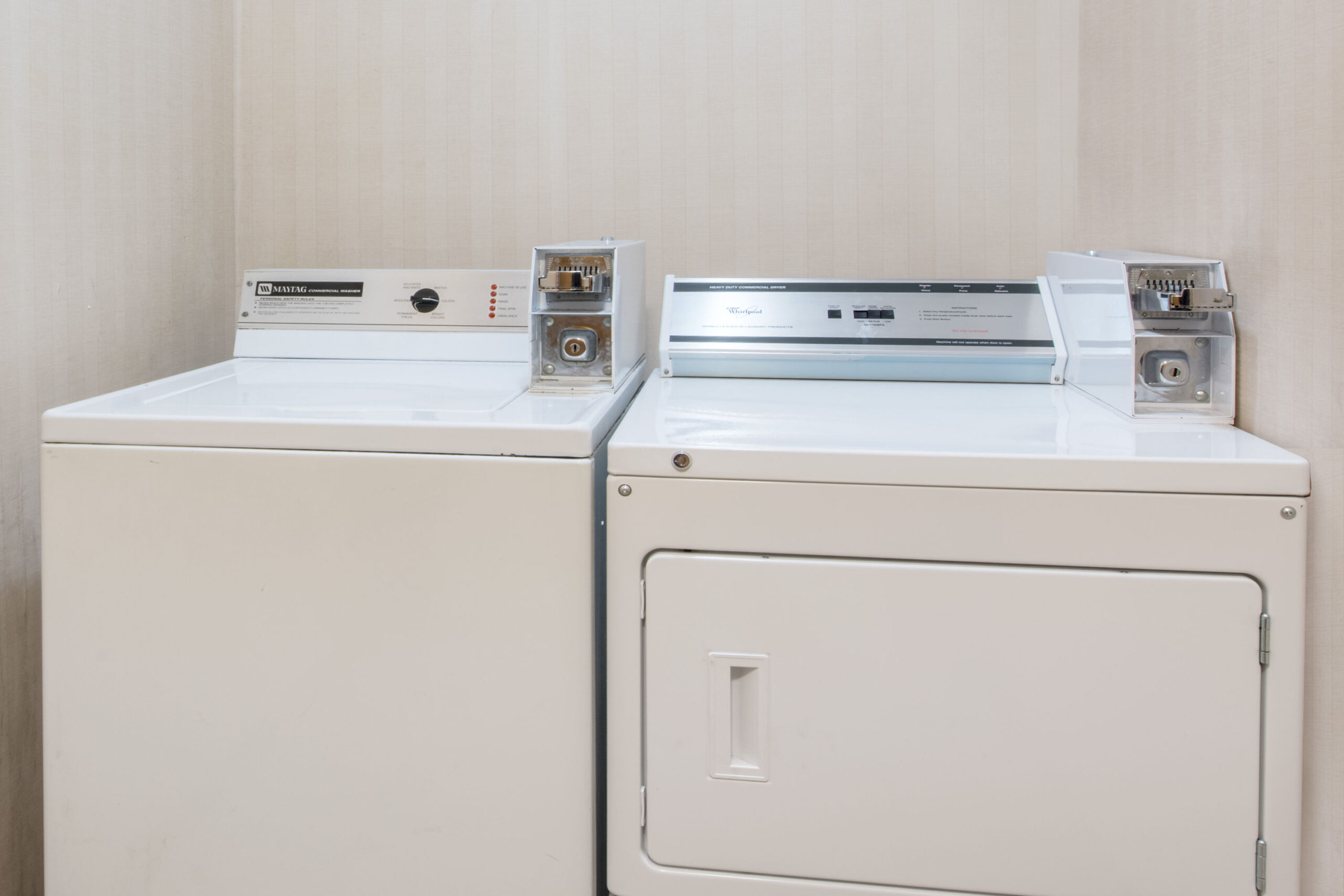 Hotel laundry facility area.