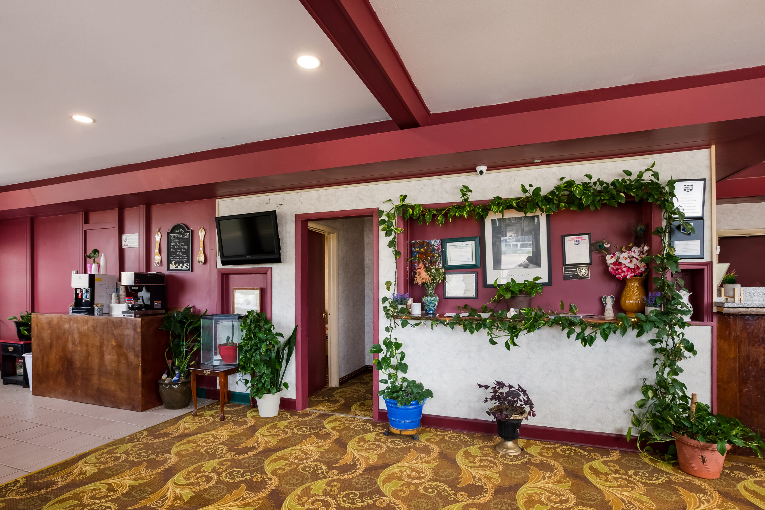 Hotel lobby area.