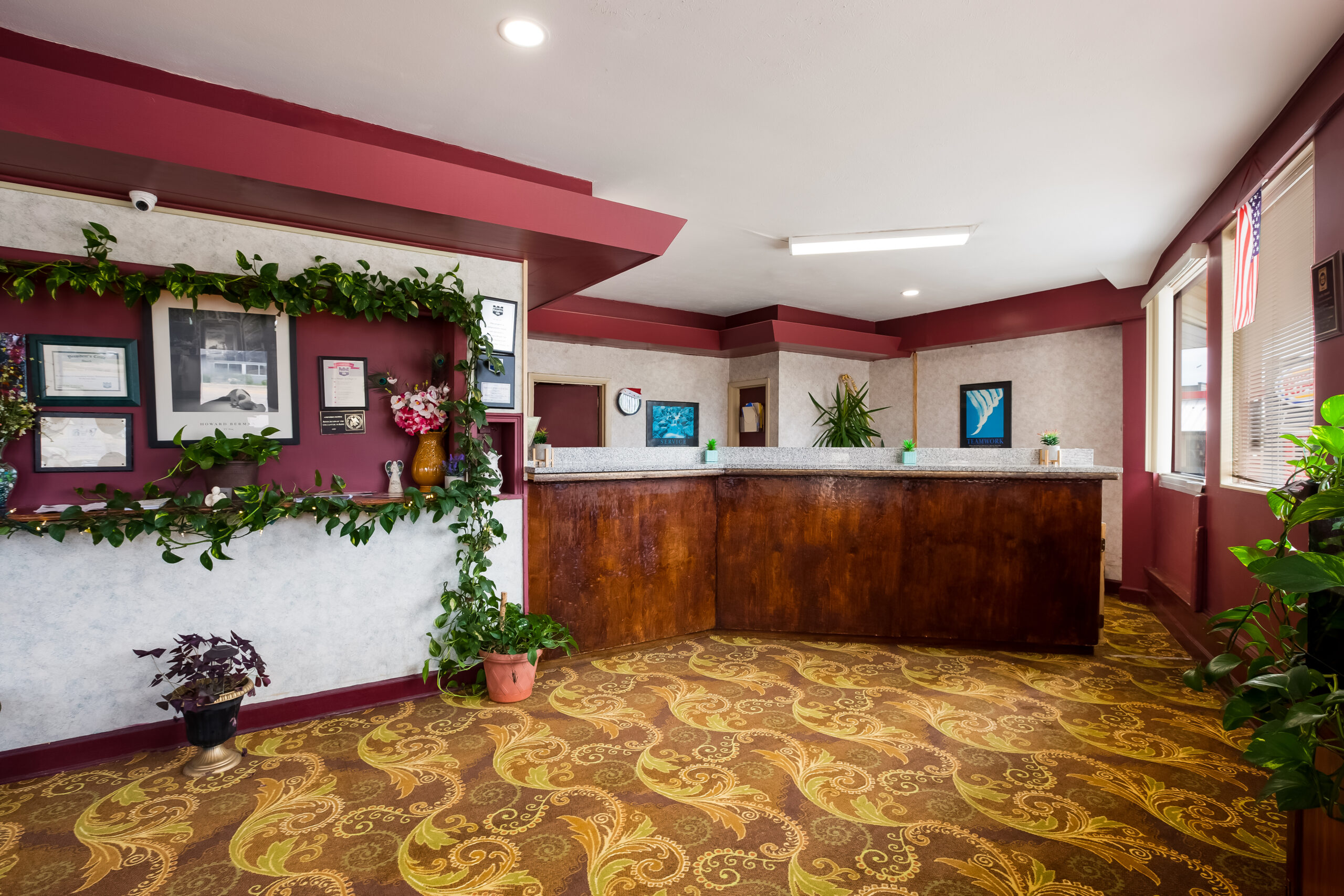 Hotel lobby area.