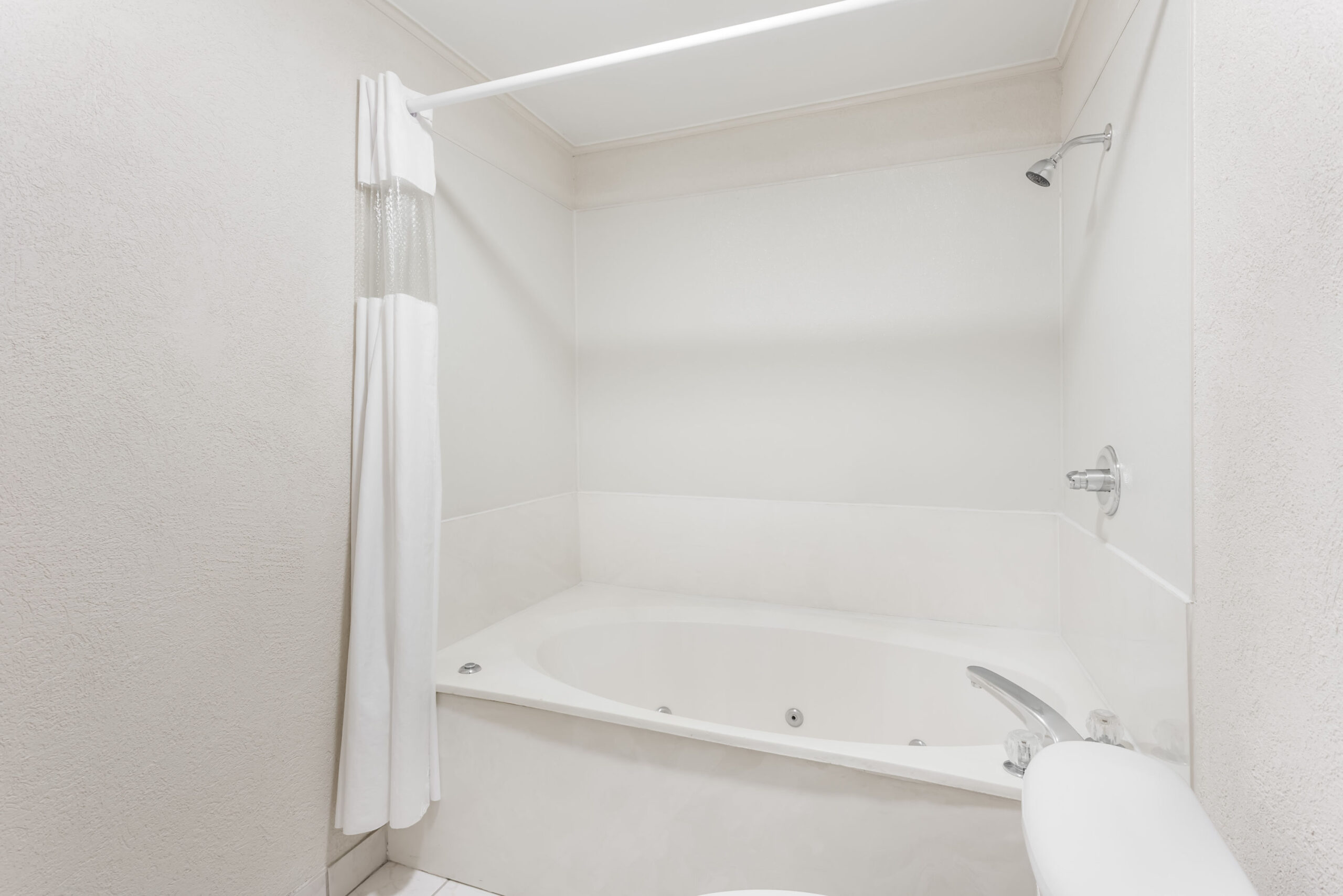 Hotel room bathroom.