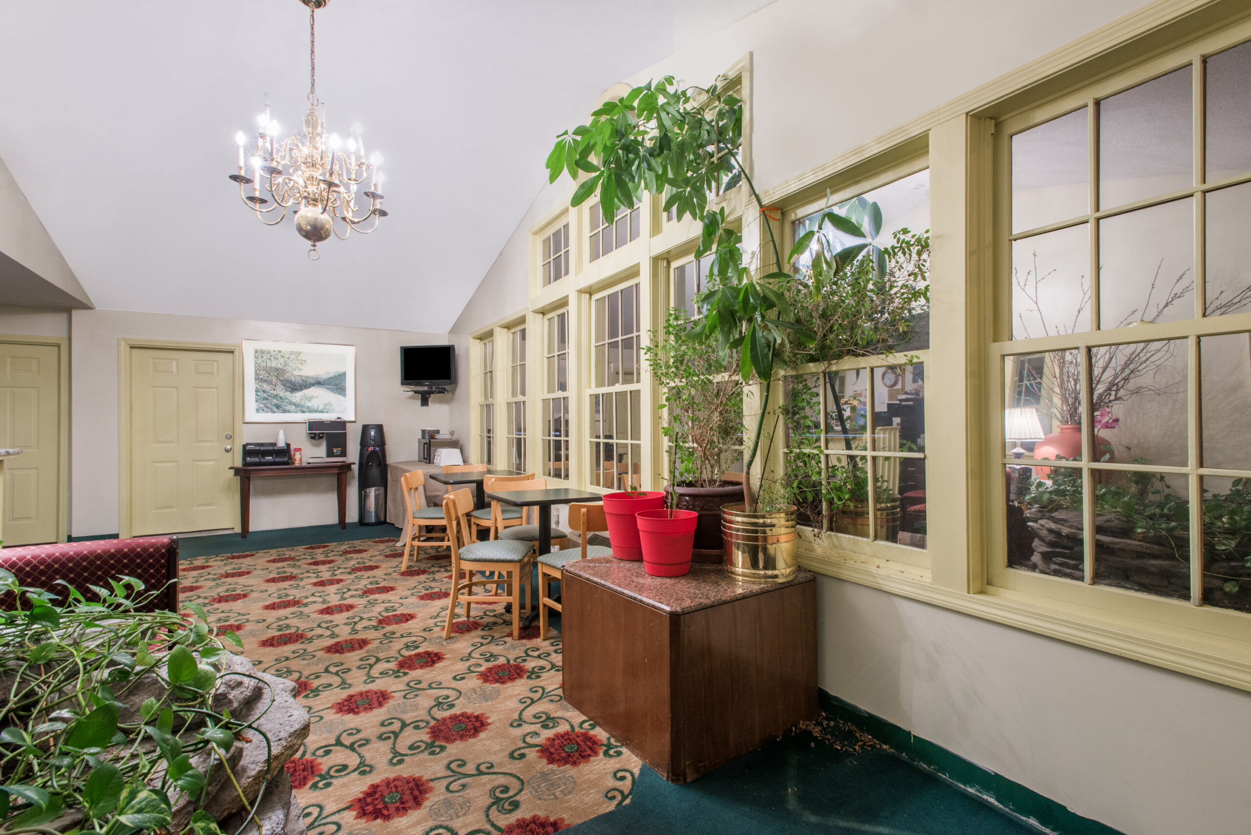 Hotel business center area.