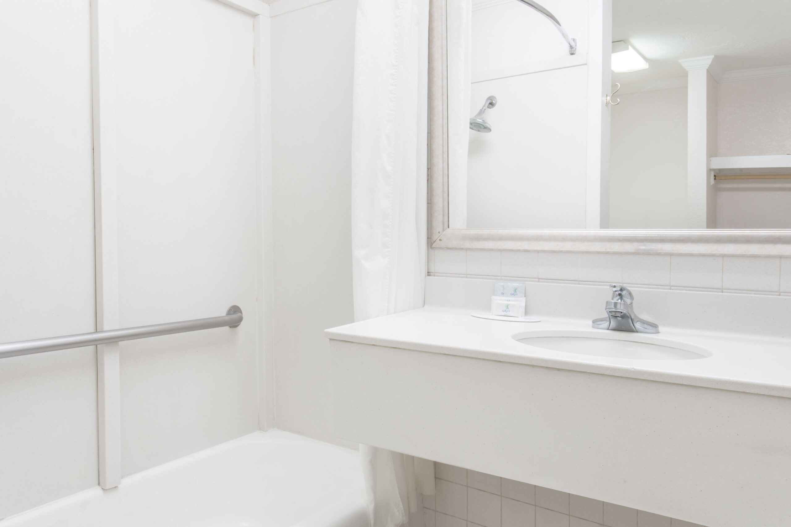 Hotel room bathroom.