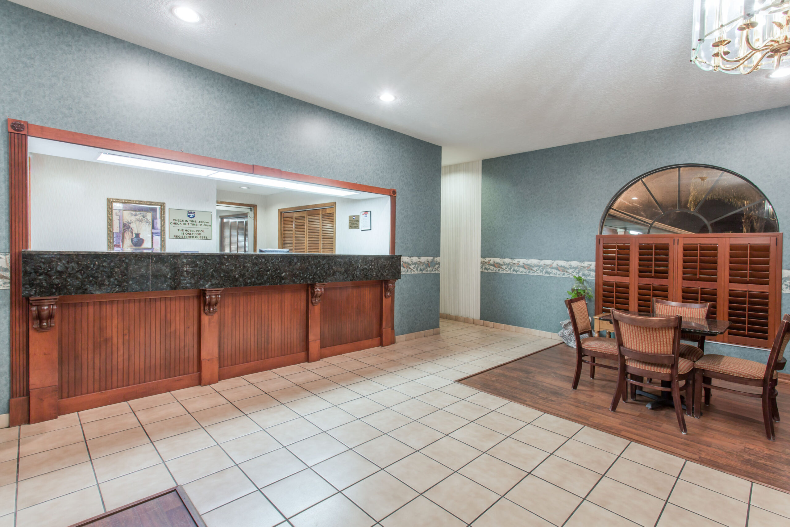 Hotel lobby area.