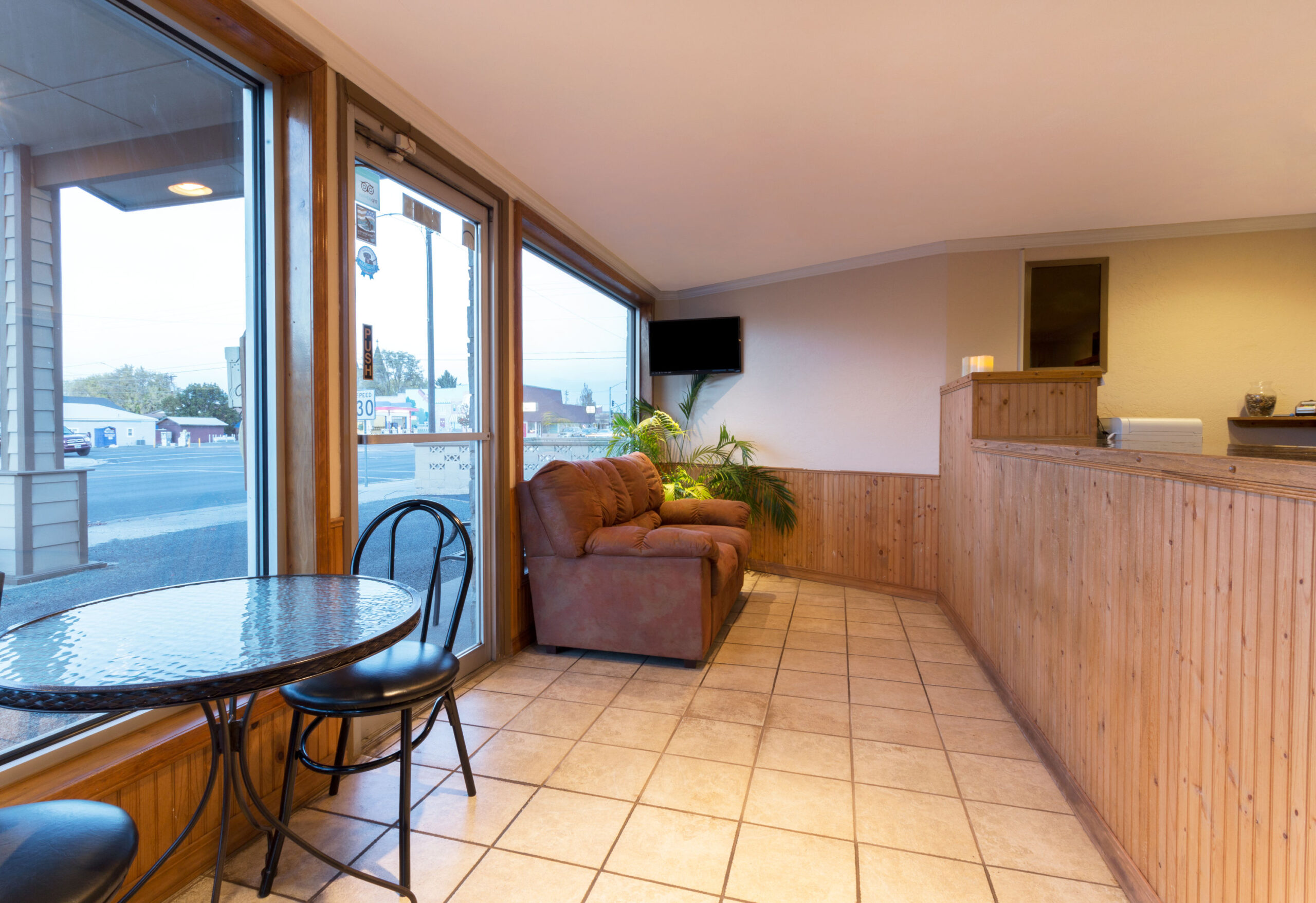 Hotel lobby area.