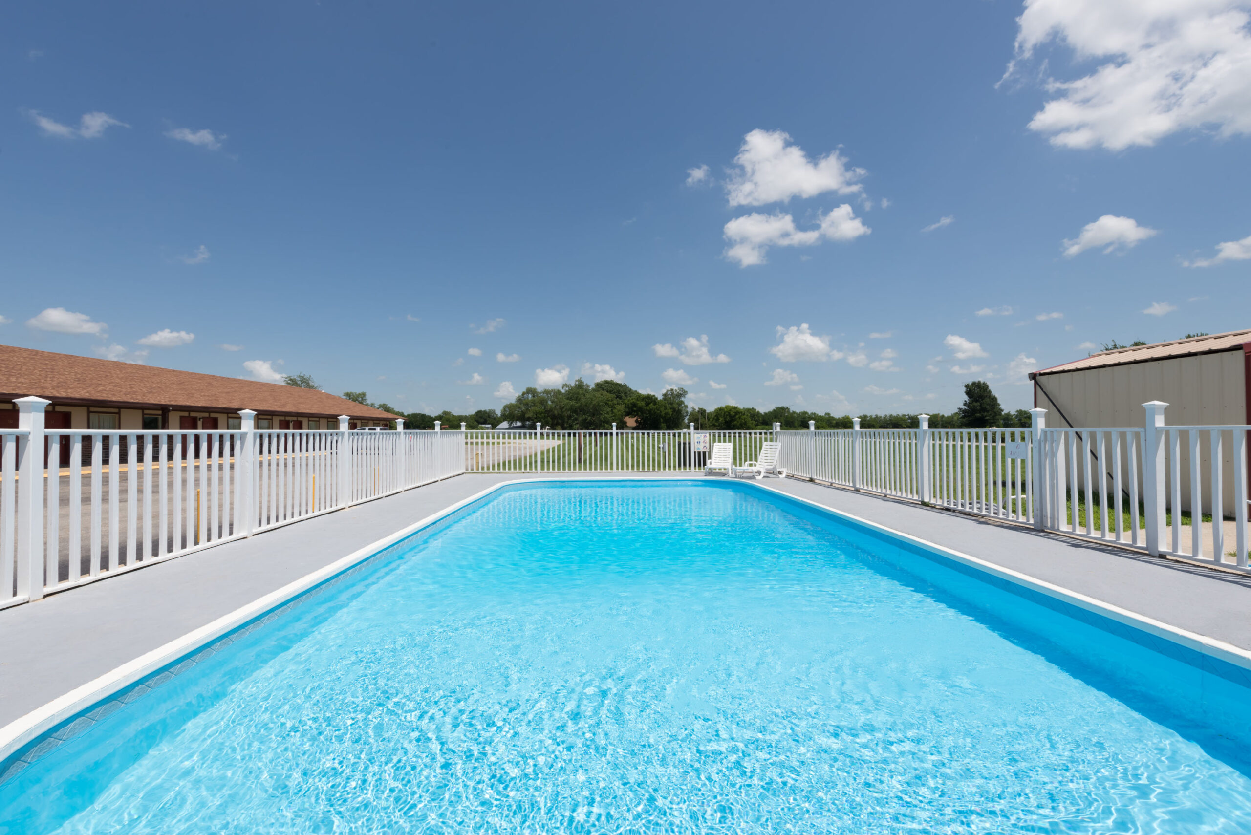 Hotel outdoor pool area.