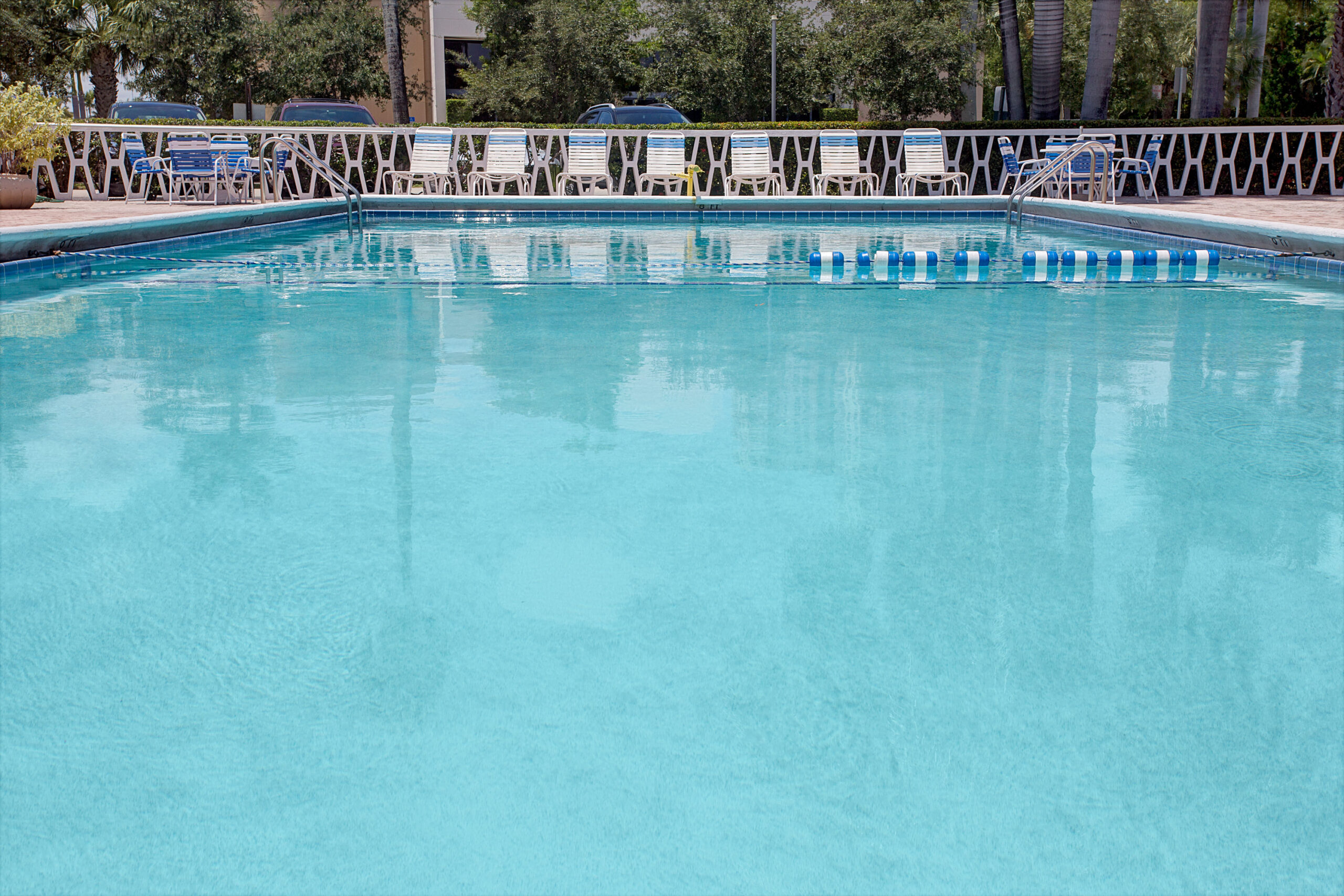 Hotel pool area.