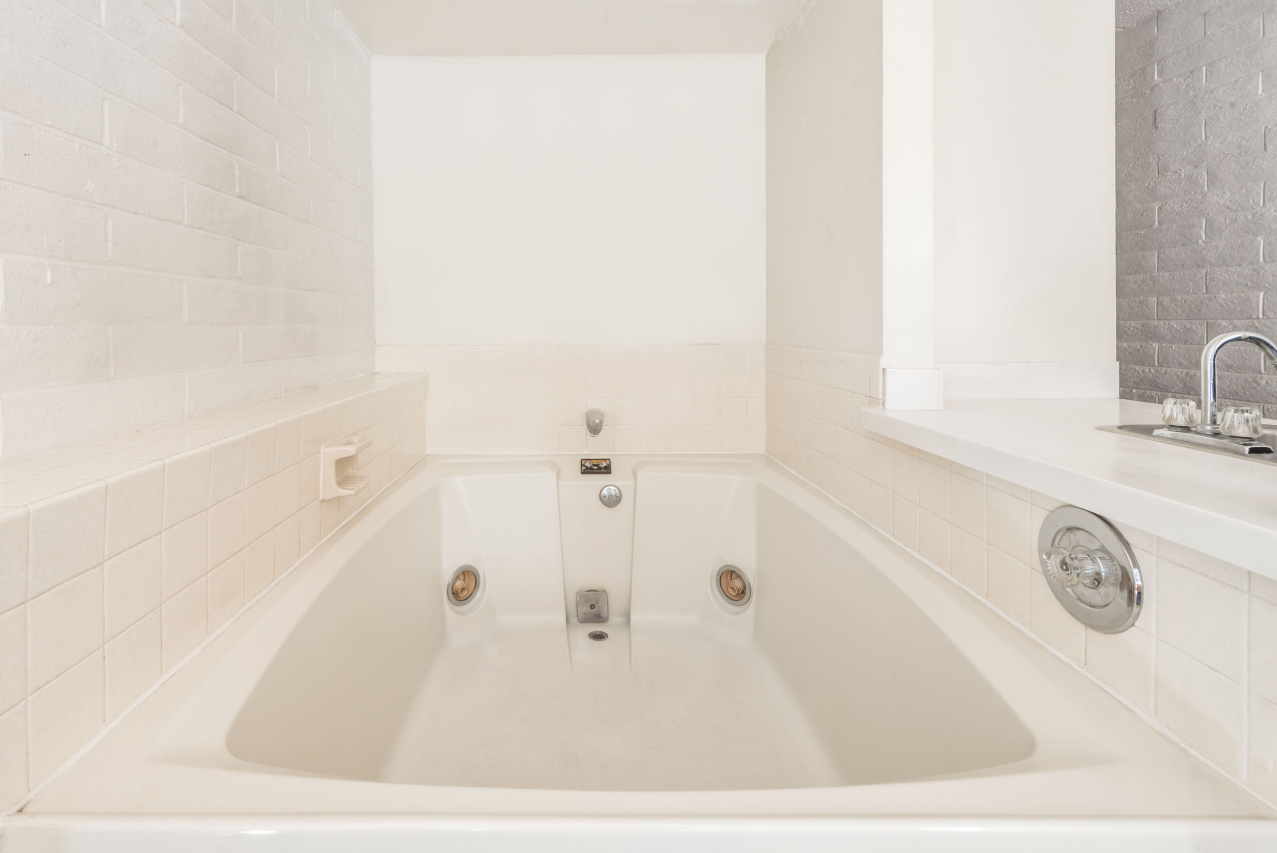 Hotel room bathroom.