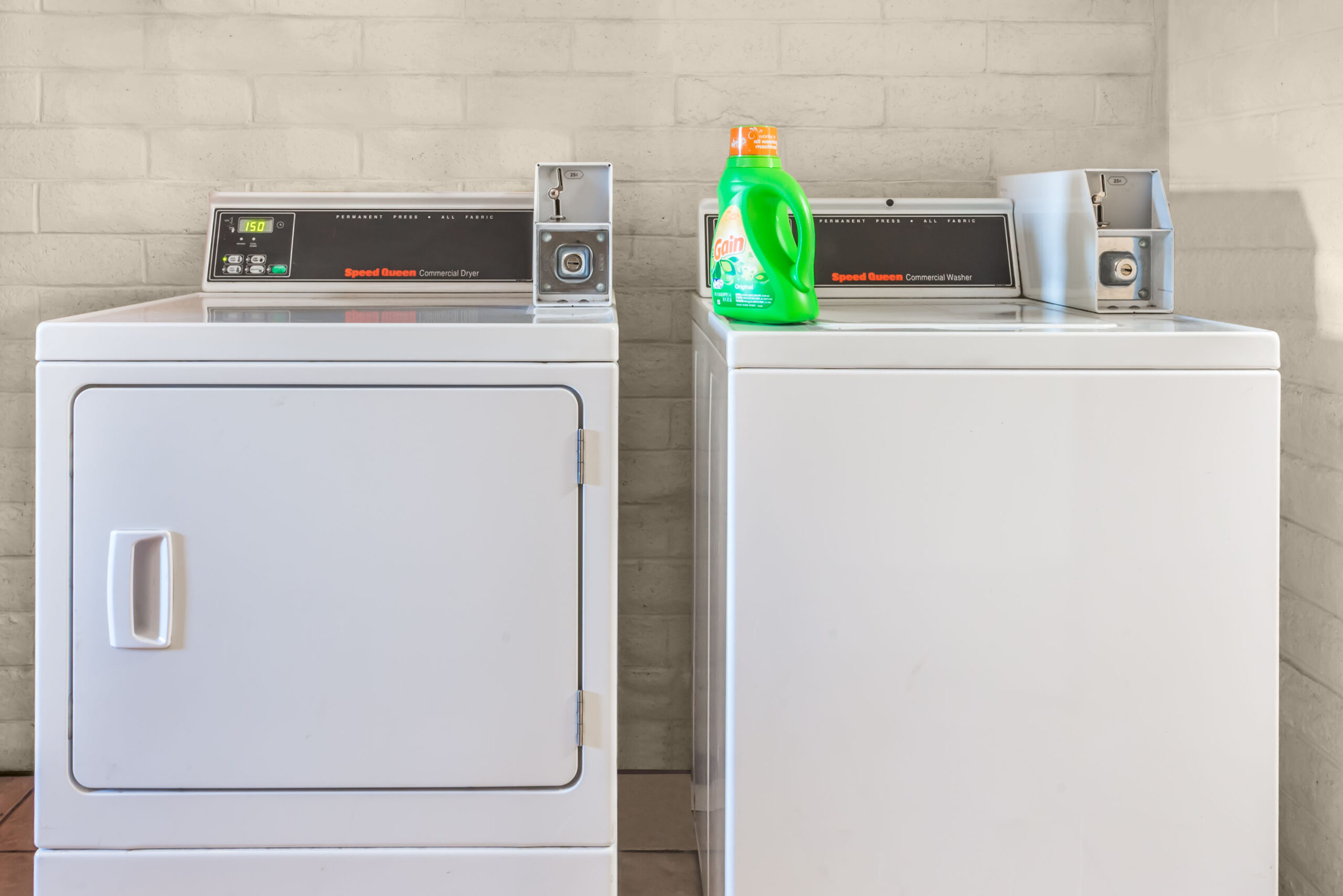 Hotel laundry facility area.