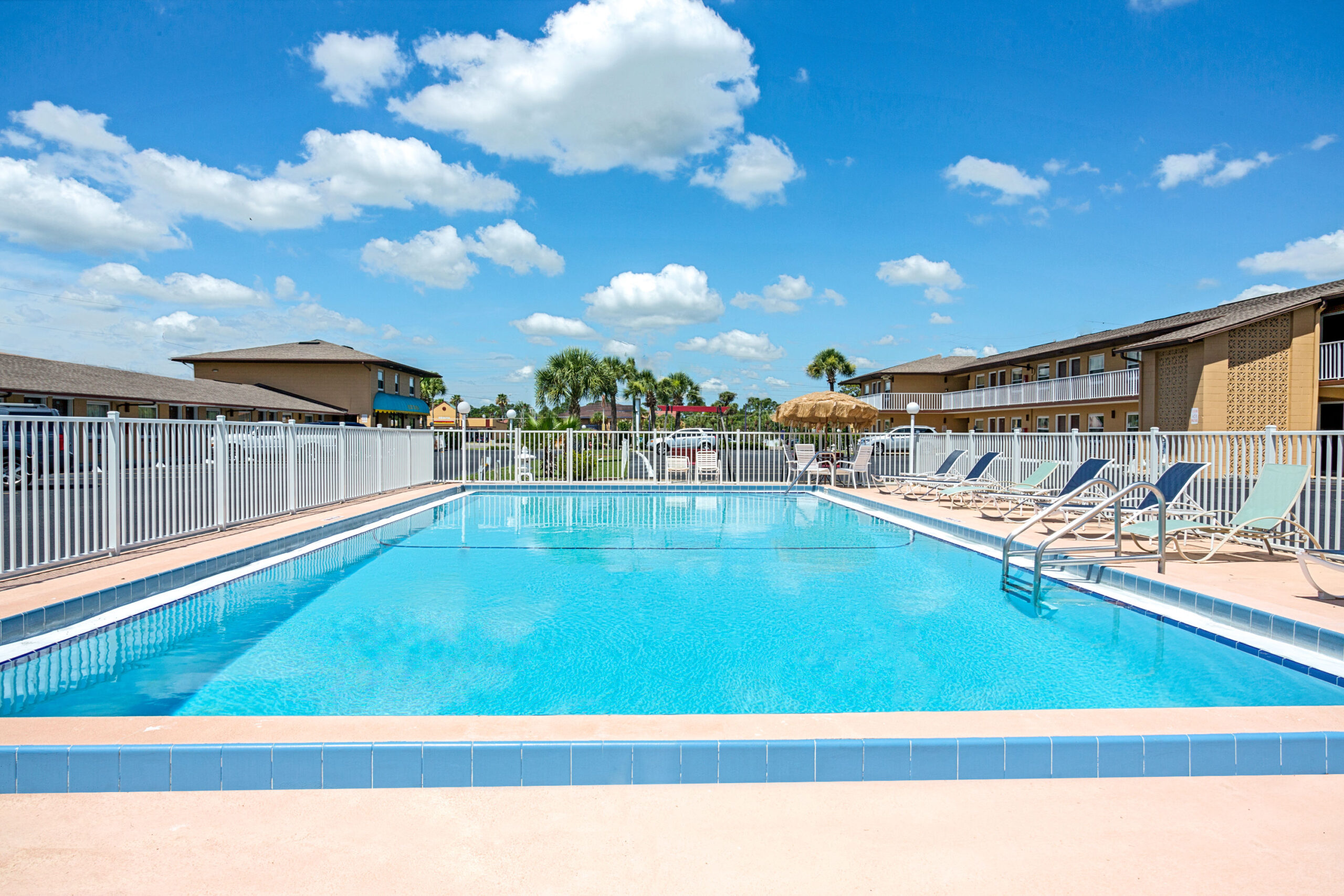 Hotel pool area.