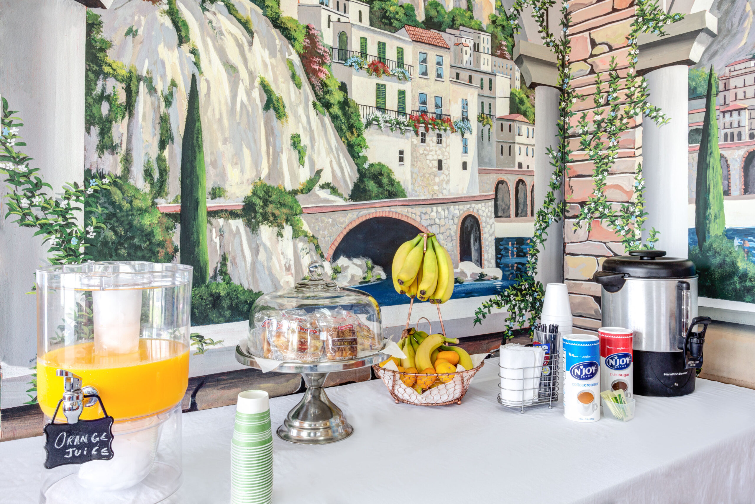 Hotel lobby dining and amenities.