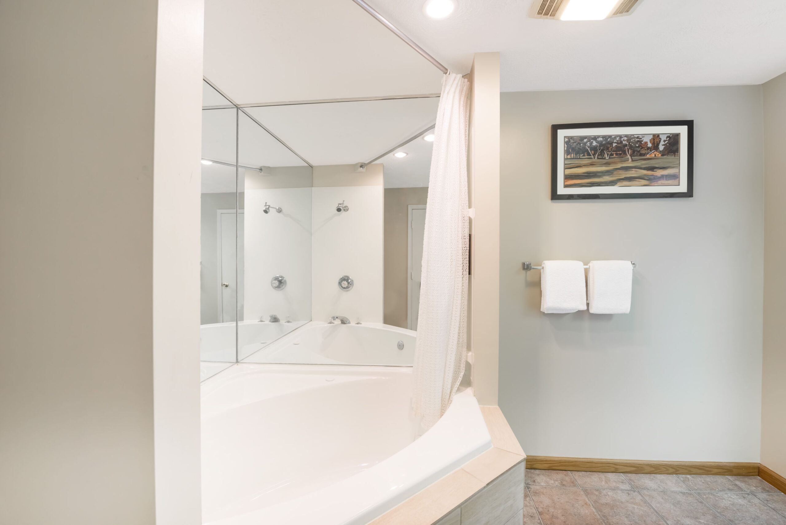 Hotel room bathroom.