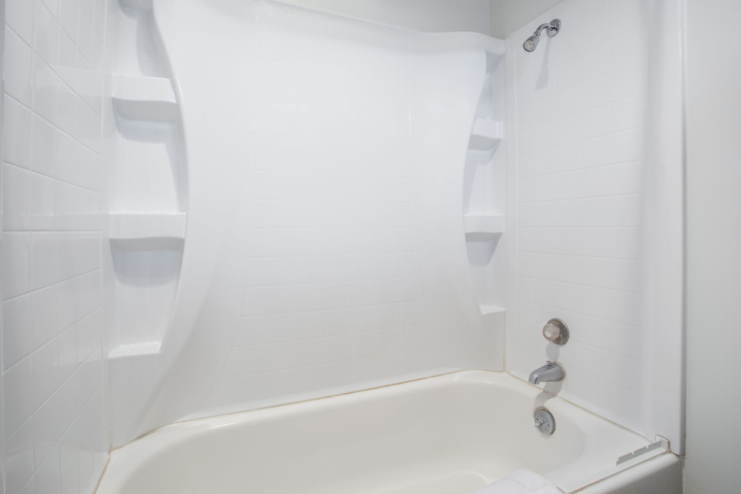 Hotel room bathroom.