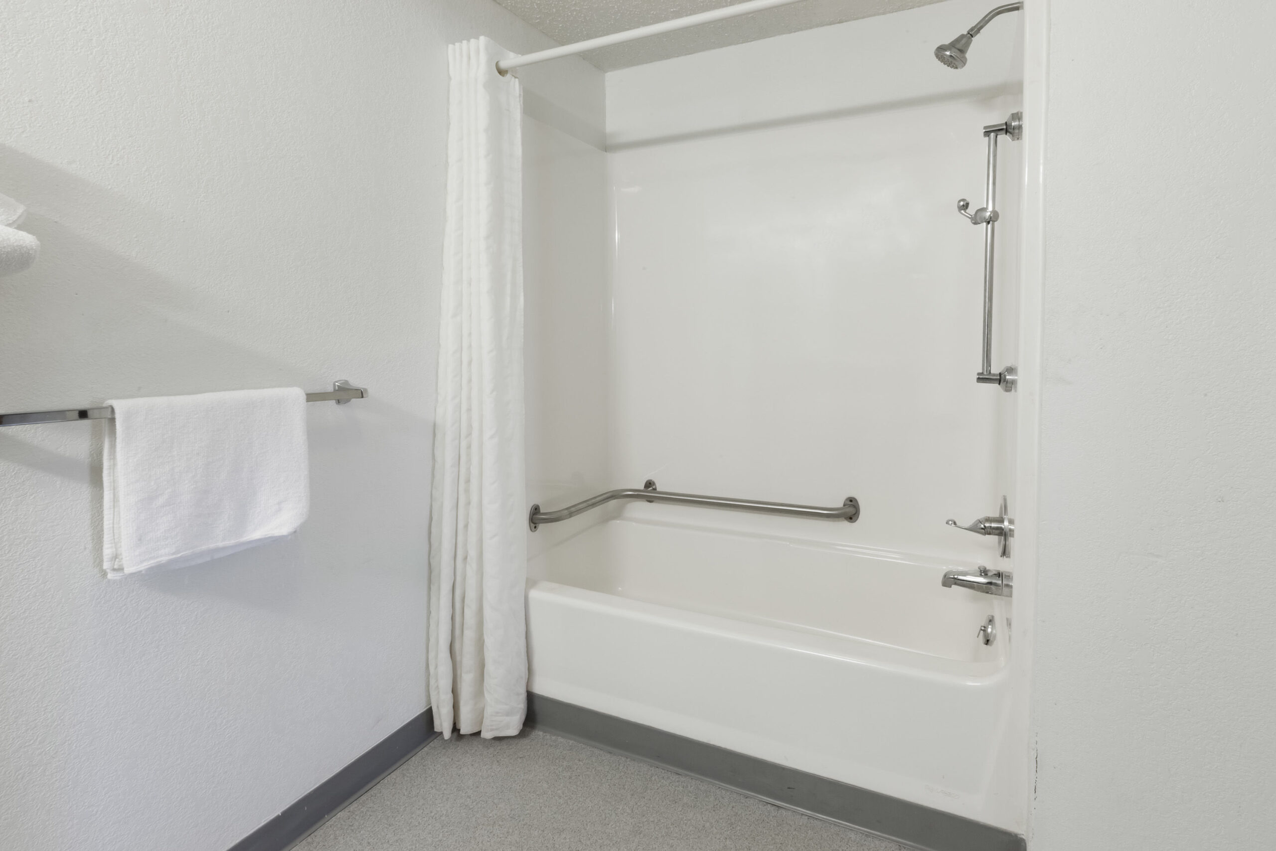 Hotel room bathroom.