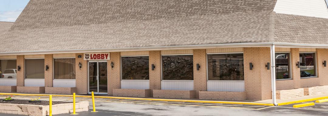 Hotel exterior in daylight.