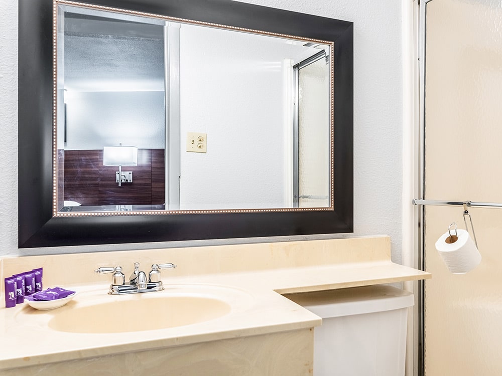 Bathroom at a Knights Inn hotel